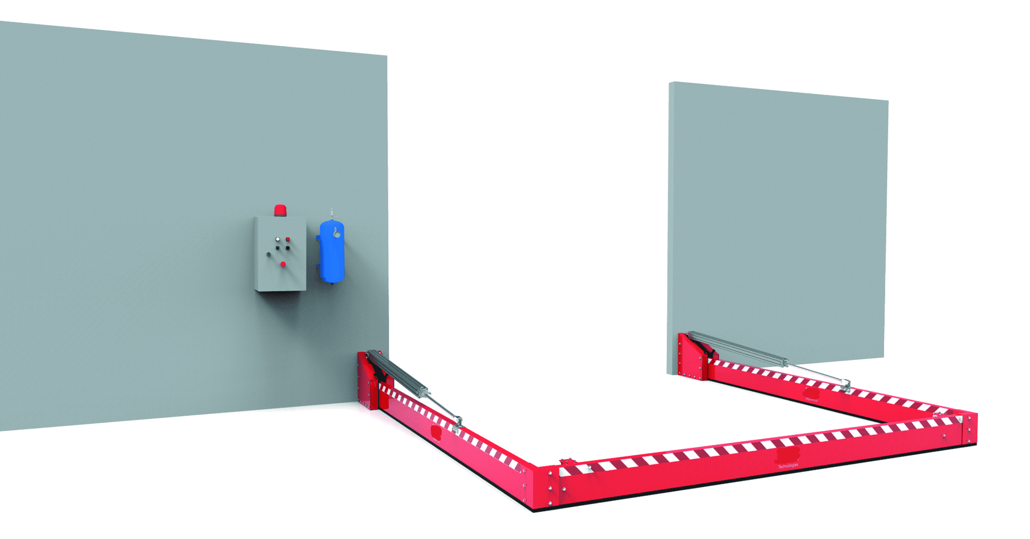 Barrière de rétention automatiques (pneumatique) pour quai de déchargement