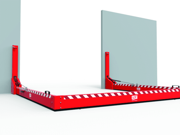 Barrière de rétention manuelle à vérin pour quai de déchargement