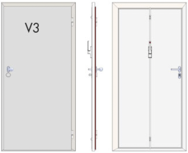 Plan 3D d'une porte V3 Aqualock SEDIPEC